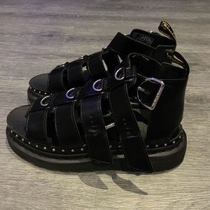 Dr. Martens Mackaye Black Leather Strap Sandals US8
